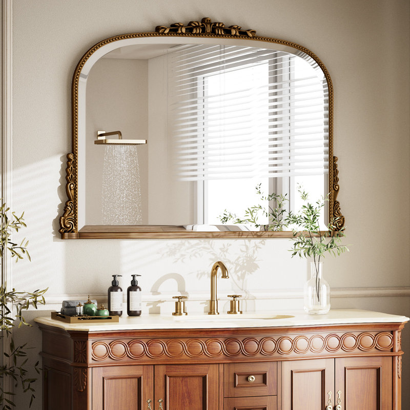 Resin Framed Accent Mirror , Gold, 81.3cm x 111.8cm