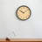 Natural Wood Face Black Frame Round Wall Clock