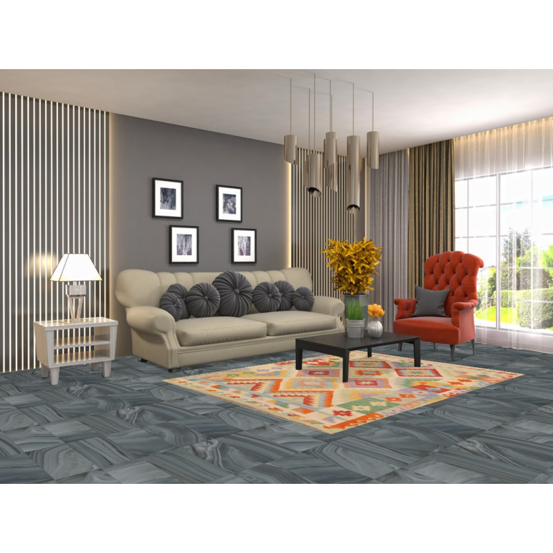 Tapis oriental géométrique Kilim 5 x 7