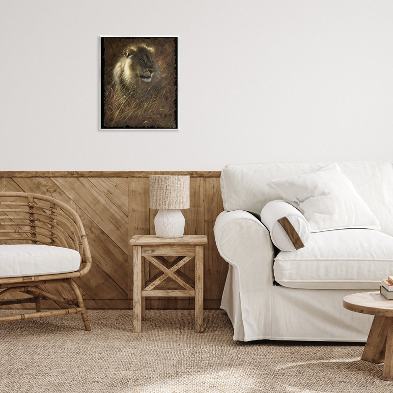 Lion On Rustic Bark Wall Plaque, design by Collin Bogle
