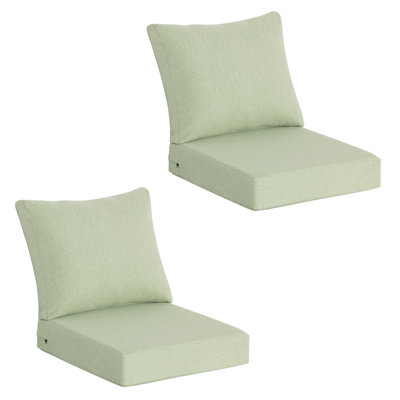 Coussins de chaise d'extérieur / d'extérieur 24 po x 24 po à siège profond (ensemble de 2) - Conception hydrofuge
