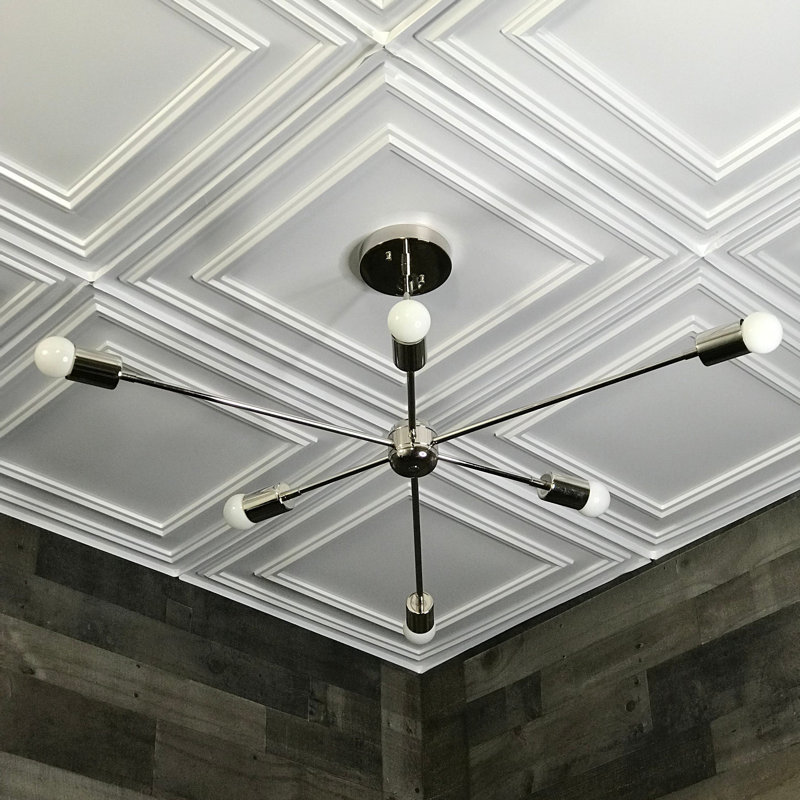 Grand lustre moderne Griggsville, Nickel poli