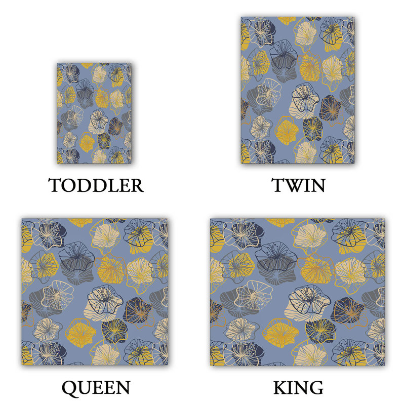 Ensemble de housse de couette gerbera ii, 1 housse de couette grand + 2 taies standards, Gris / jaune / crème