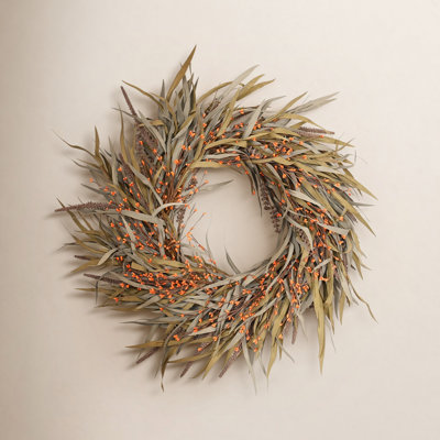 24" Handcrafted Berry Thanksgiving Wreath