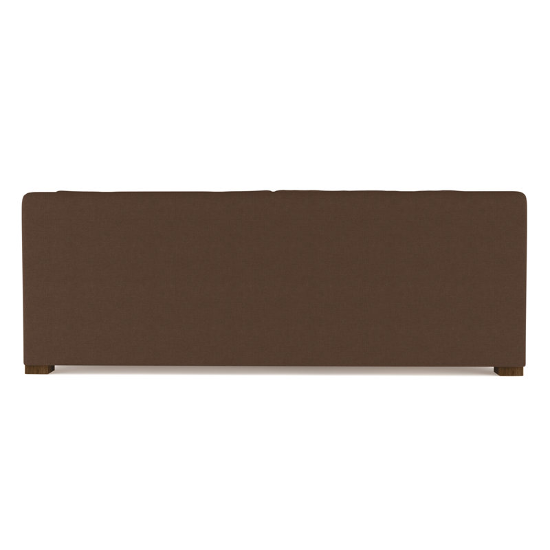 Crosby Slope Arm Sofa, Box Weave Linen Chocolate, 32.5" H x 84" W x 43" D, Weathered