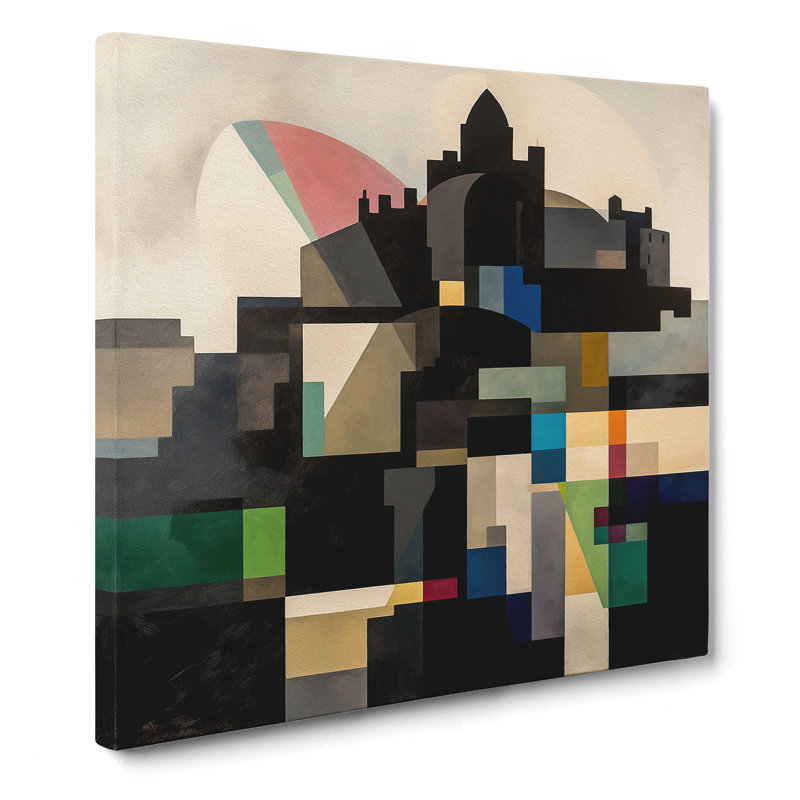 Edinburgh Castle Suprematism - Wrapped Canvas, 35cm H x 35cm W x 3cm D