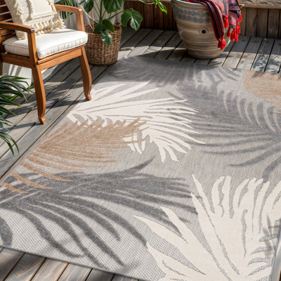 Tapis d'intérieur et d'extérieur à motif floral Hernandez
