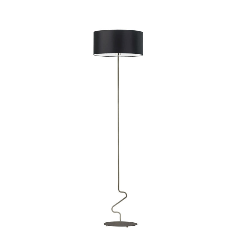 Drowne 166cm Traditional Floor Lamp, Black, Brushed Steel