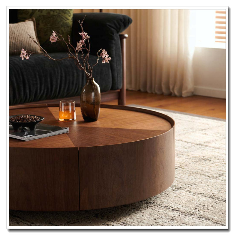 Table basse en noyer, 39.3-inch-round