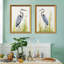 Ensemble de 2 reproductions d'art sur toile encadrées d'oiseaux héron