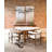 Jeorgi Round Marble Top Solid Wood Base Dining Table