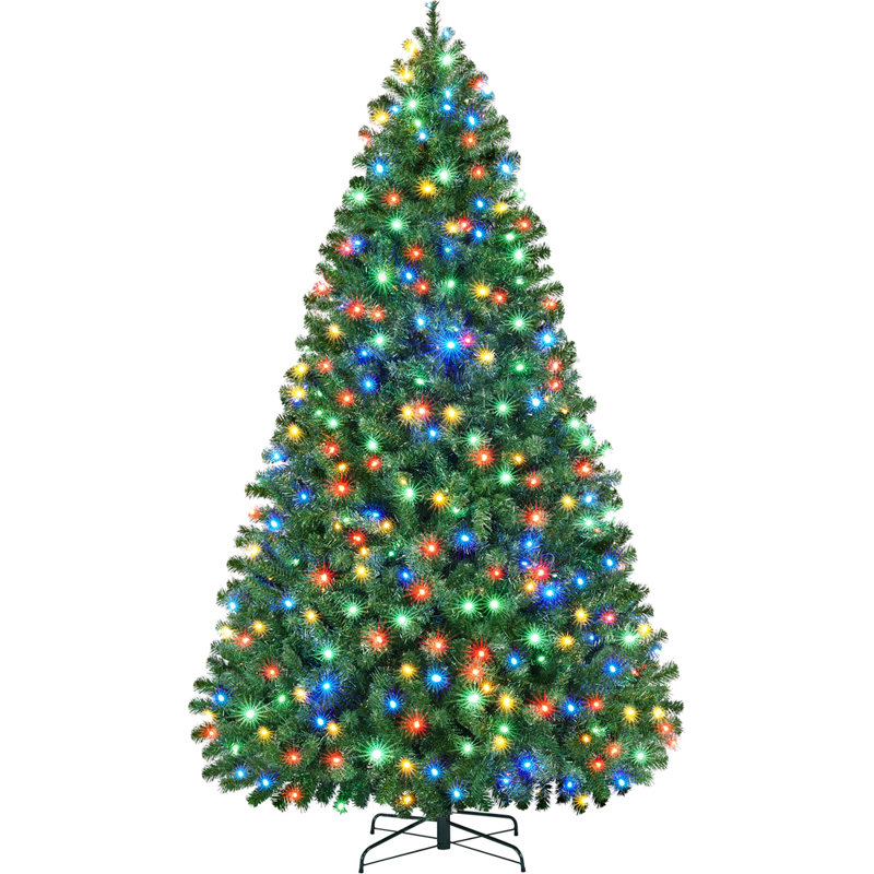 Arbre de Noël en épinette artificielle facile à installer Jaidalynn - support inclus, 9', Illuminée