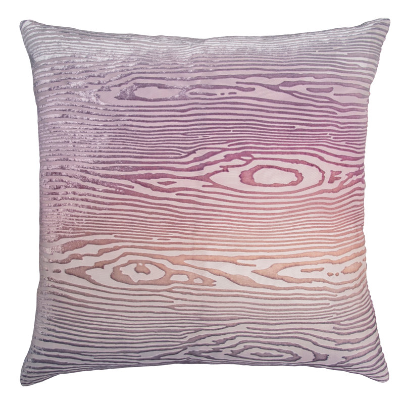 Woodgrain Rectangle Velvet Pillow Cover & Insert, Square 18"H x 18"W, Latte