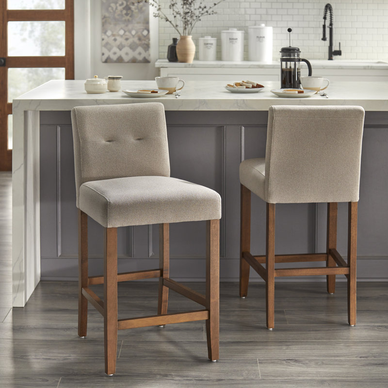 Tabouret de comptoir Armenda, Brun clair