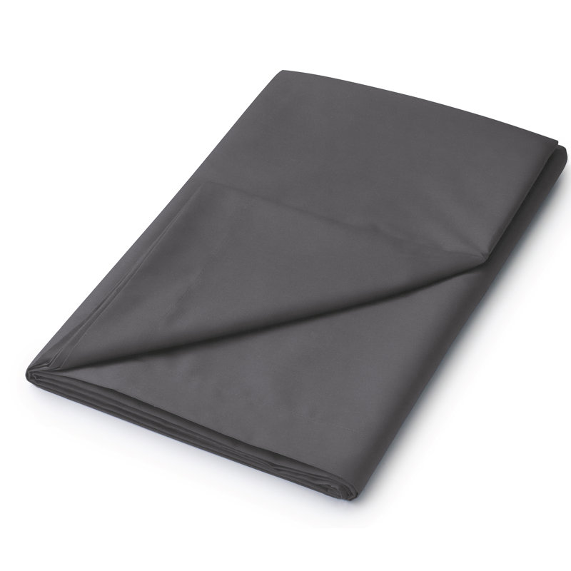 Plain Dyed 180 Thread Count Cotton Blend Flat Sheet, Charcoal, Super King (6')
