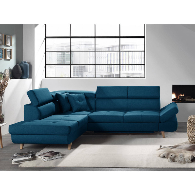 5 Seater Sofa Bed, Left Hand Facing, Peacock Blue