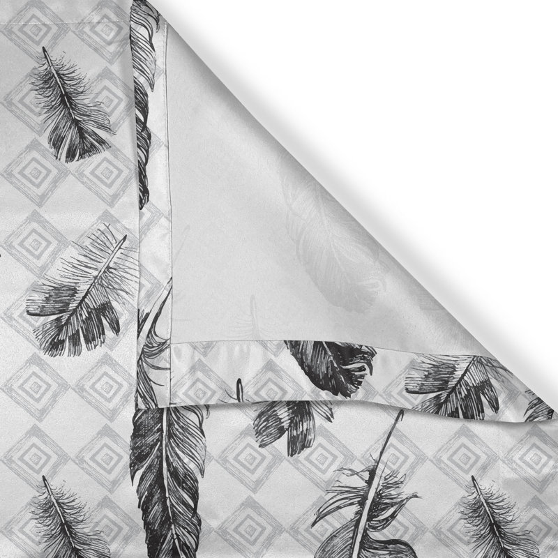Rustic curtain, grungy, geometric, gothic, pale gray, black and white