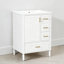 Meuble-lavabo simple 24 po, meuble-lavabo compact, comptoir en céramique, quincaillerie dorée, style rétro, salle de bain-595509222
