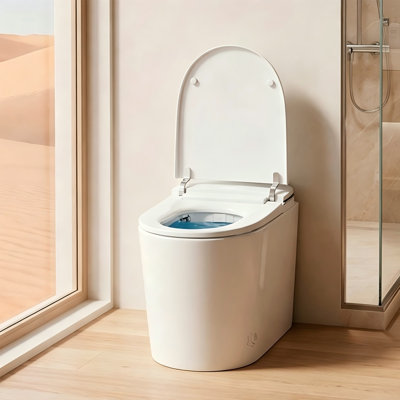 TimberBOUND 0.92 GPF Elongated Comfort Height Chair Height Floor Smart Toilet with Seat Included