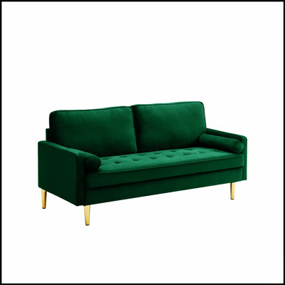 65-Inch Minimalist Velvet Sofa With Metal Legs, Complete With Cushions,  For Living Room Or Bedroom Comfort