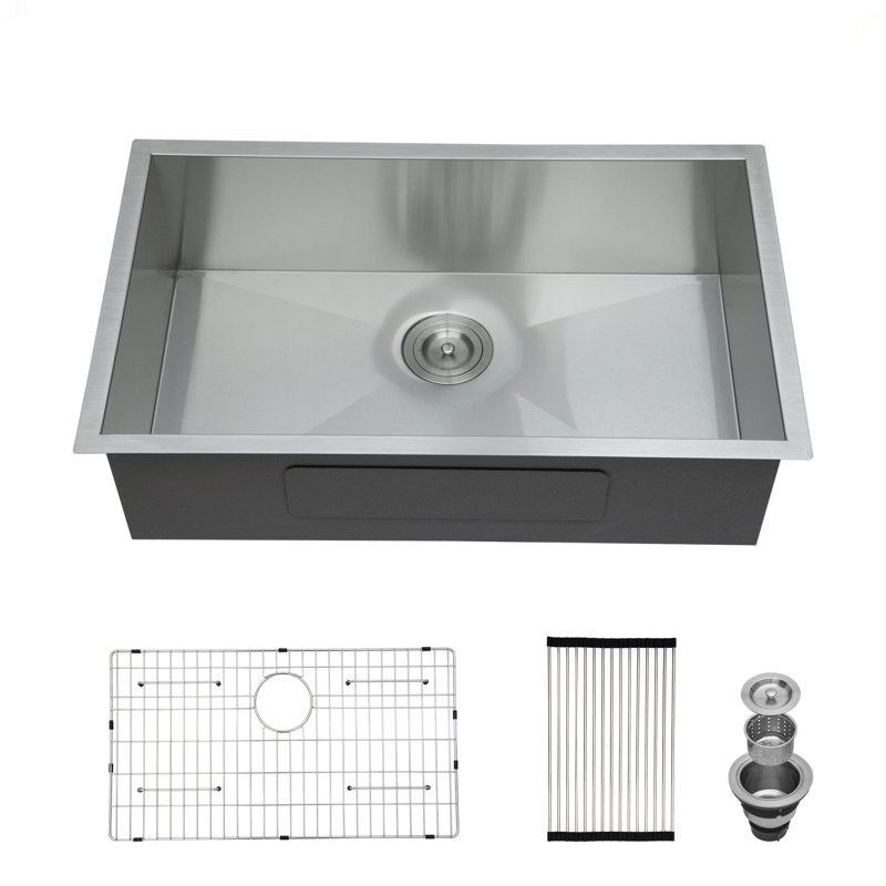 30 Inch Undermount Sink - 30"X18"X9" Undermount Stainless Steel Kitchen Sink 18 Gauge 9 Inch Deep Single Bowl Kitchen Sink Basin