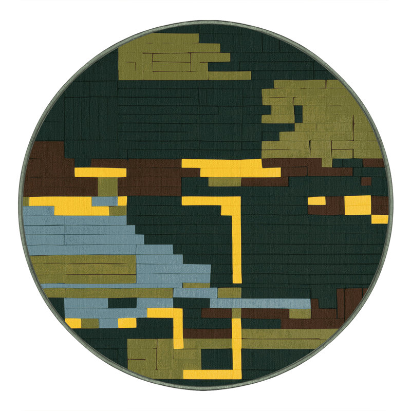Shaded Squares Rug, Round 8'