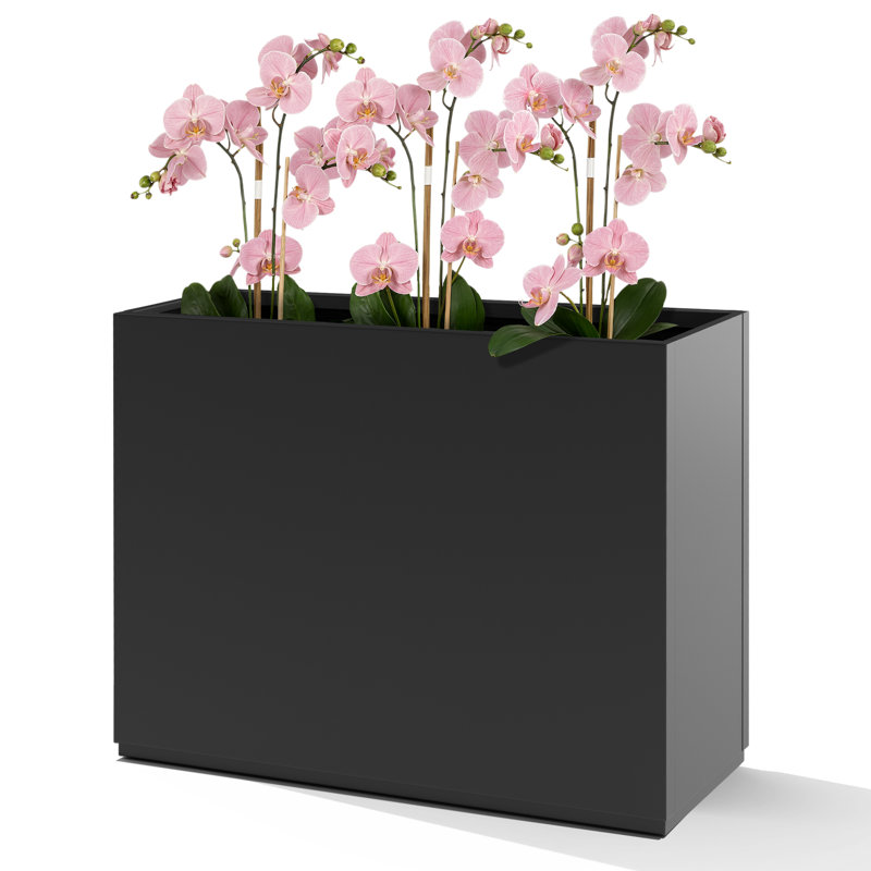 Metal Planters Box– Rectangular Large Black Planter for Outdoor Plants and Garden Use,Sleek Planter Box with Drainage Holes ,Vegetables and Flowers