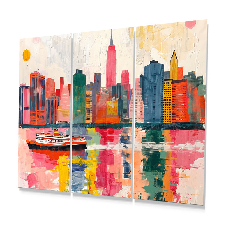 Ensemble de décoration murale Guilherme - New York City, Métal métal, H 28 po x l 12 po x P 1 po