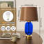 Lampe de chevet rétro avec base de canapé en verre teinté bleu et bureau double