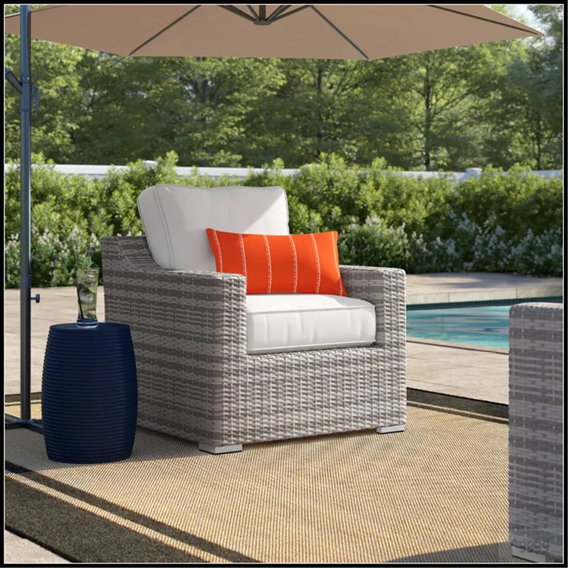 Chaise de patio avec coussins entièrement assemblée