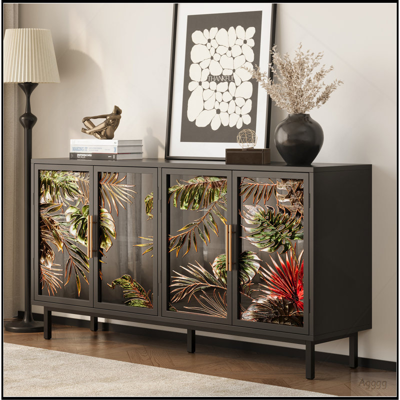 60,3 po avec 4 portes pour les armoires de buffet, les armoires de rangement d'art pour la peinture émaillée, les armoires décoratives de console de contrôle rétro américaines, le salon, la chambre à coucher, la salle à manger