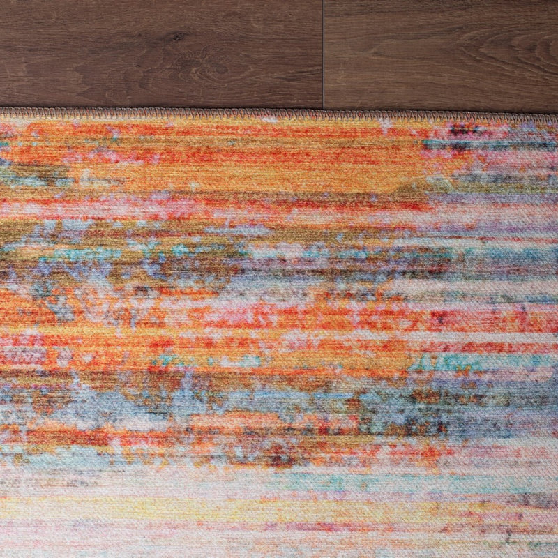 Premium Machine Washable Carpet, 4.6 x 6.2 Feet, 100% Polyester, 1850 g/m² | Pile Height: 0.2 Inches | Eco-Friendly Recycled Poly Cotton Underside | Perfect for Living Room, Bedroom, and High-Traffic Areas