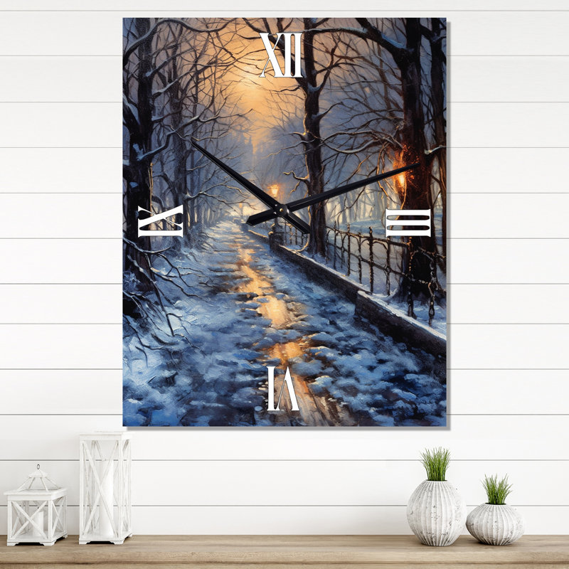 Horloge murale Alley Of Trees In The Park II - Paysages, Grand