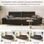 Canapé 105 po en nuage de 105 po, canapé rembourré 4 places avec 2 coussins décoratifs pour salon, appartement et chambre à coucher-898862370