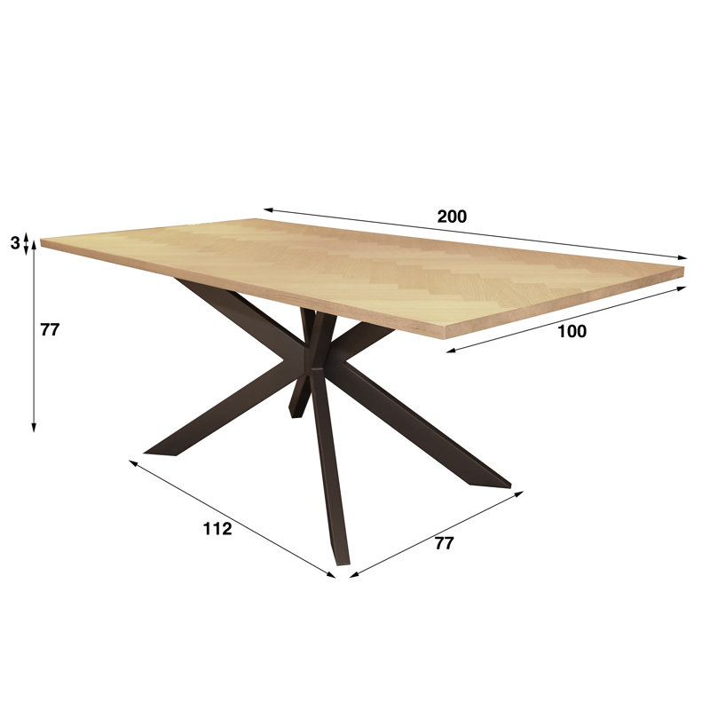 Kylan Rectangular 200cm L x 100cm W Dining Table