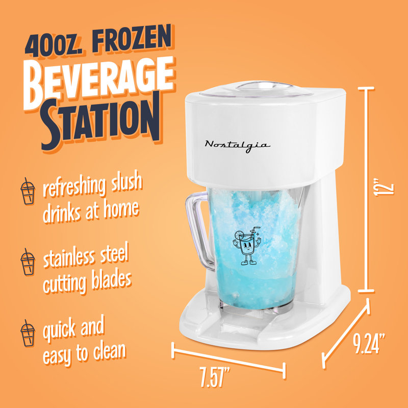 Nostalgia 40-Ounce Frozen Beverage Station, White, White
