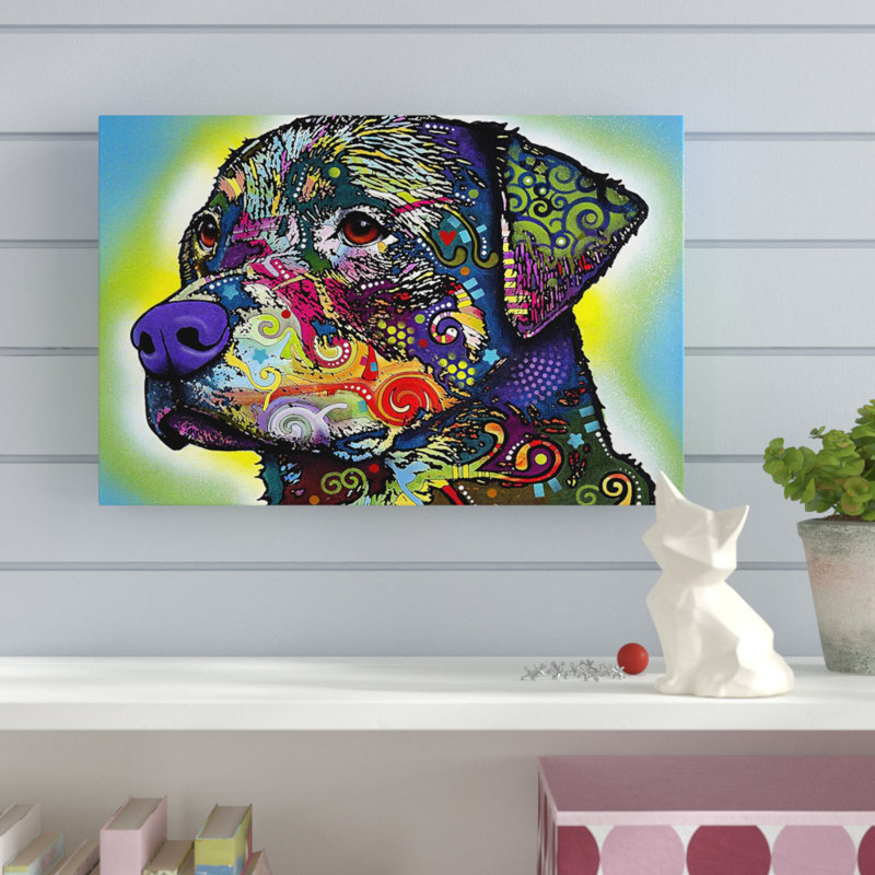 «The Rottweiler», impression sur toile tendue, H 12 po x l 18 po x P 1,5 po, Toile tendue