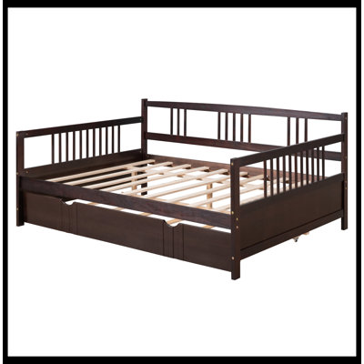 Daybed Wood Bed with Twin Size Trundle -  Red Barrel StudioÂ®, 97726621FA4B4987ABD6B7928FDAB3AE