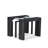 6-pc Dining Table Set a Dinner Table with a coffee Table 2 wooden Benches and 2 Dark Gotham Grey Linen Fabric Chairs, Wire Brushed Black-15340761-15340760-27280136