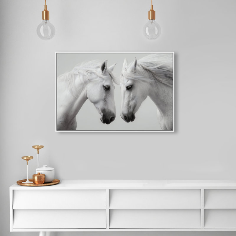Twin Souls II Print by Oliver Gal, 21"H x 31"W, White Floater Frame