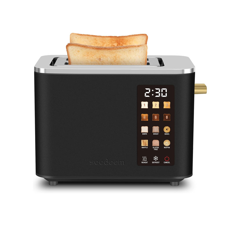 Toaster 2 Slice, Smart Stainless Toaster,touch Control Screen,  6 Shade Setting, 6 Bread Selection, Countdown, Removable Crumb Tray, 900w, Peach Toaster 2  Slice Toasting Defrost Kitchen Appliances Multifunction Durable Toastie Maker