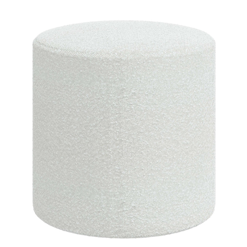 Epaulette Upholstered Ottoman, Classic Ivory Boucle