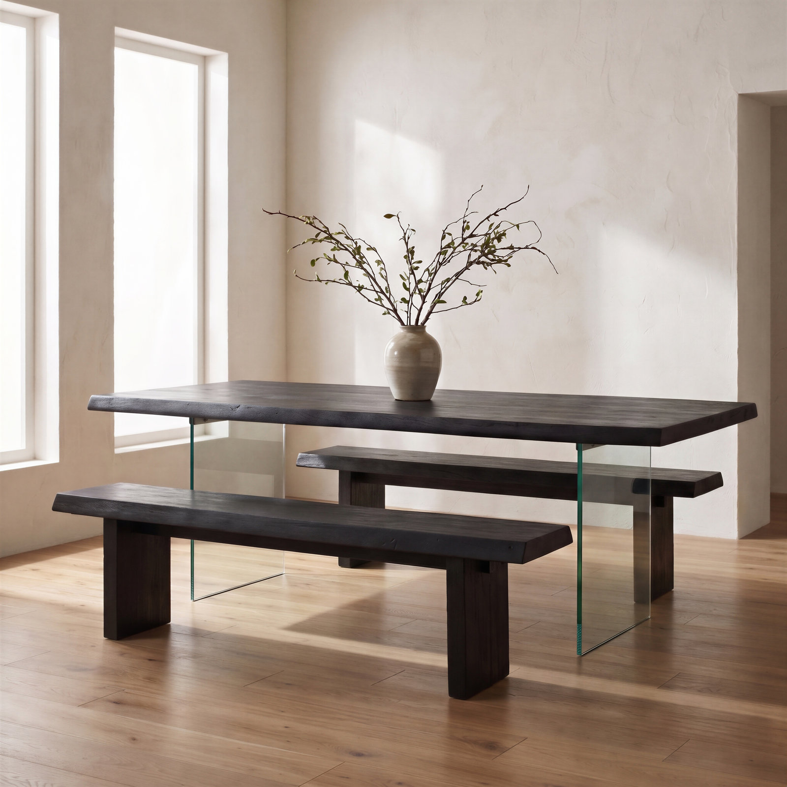 Colin Dining Table, 29.75"H x 92"L x 40"W, Ebonized