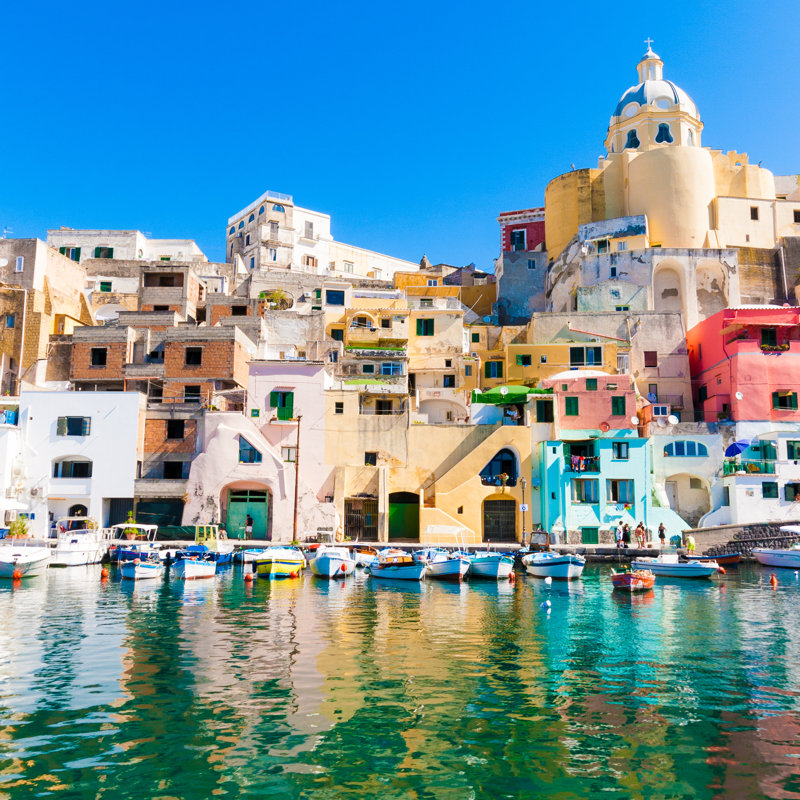 Floraida rivage de Procida, Naples par Ronnybas, H 12 po x l 12 po