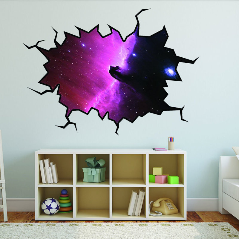 Décalcomanie murale espace extérieur nebula, H 28 po x l 36 po x P 0,01 po