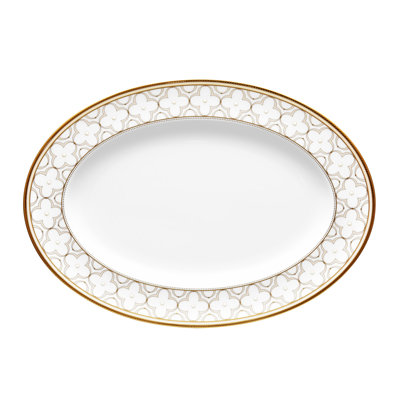Noritake Trefolio Gold Oval Platter, 14"