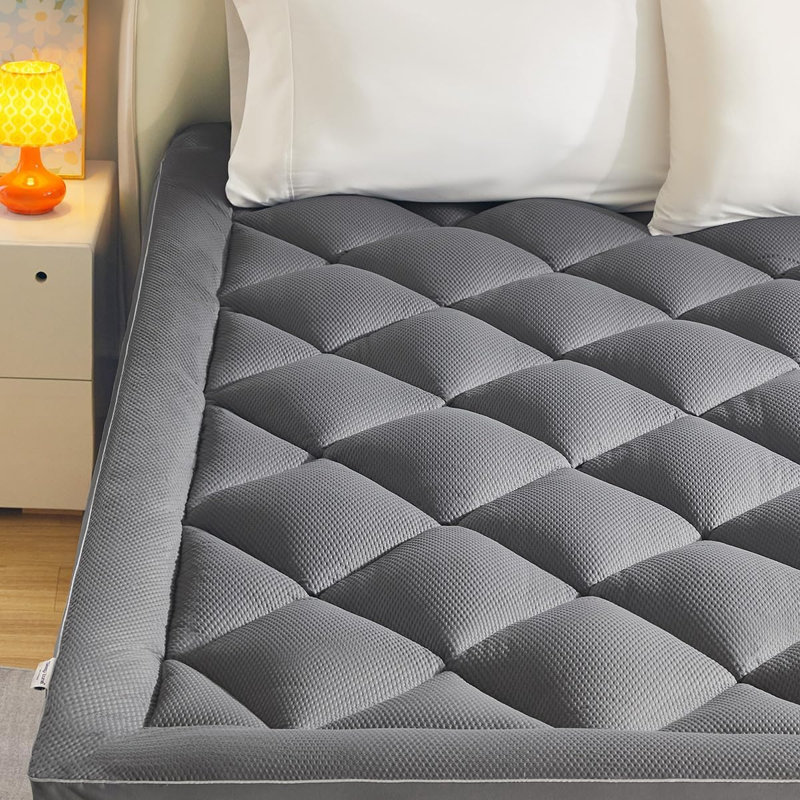 Bubble Embossed Diamond Mattress Topper - Mattress Topper Protector with Deep Pocket, Twin