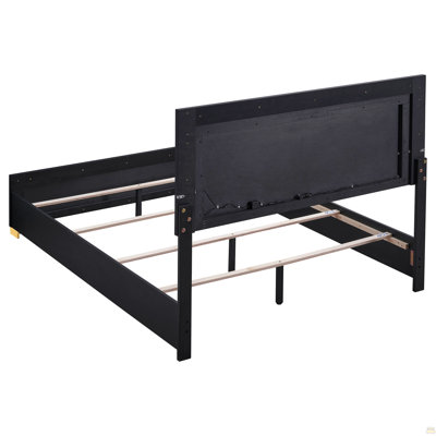 Medici Black Eastern King LED Headboard Bed