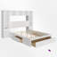 Wood Platform Bed Frame With Bookcase Headboard And Built-In Nightstands-114238012