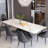 Raliect Dining Table Set for 8-10 With 63'' to 94.5” Extendable Sintered Stone Table and 8 Faux Leather Chairs-441578773